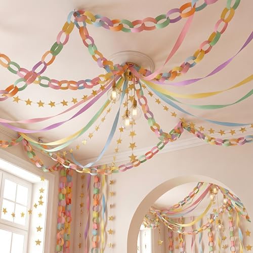TaoBary Pastel Party Decorations 600 Sheet Paper Chain, Pastels, Same Size - Image 2