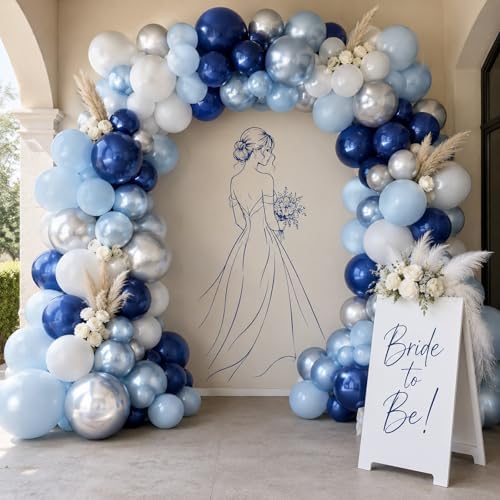 Navy Blue Silver Balloons, 50 Packs 12 Inch Dark Blue Latex Balloons - Image 4