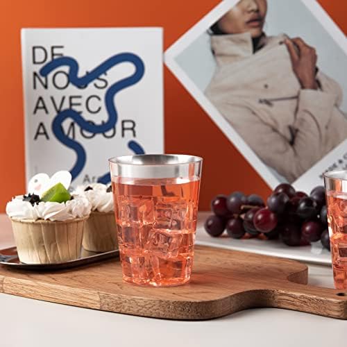 I00000 200PCS Silver Plastic Cups, 10 OZ Disposable Clear Plastic Cups - Image 5