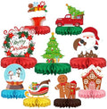 Merry Christmas Party Decorations Bundle - Includes Festive Christmas Honeycomb Centerpieces ，Santa Claus Snowman Table Toppers, Perfect for Classroom Decor, Christmas & Winter Birthday Party Supplies by Gatherfun
