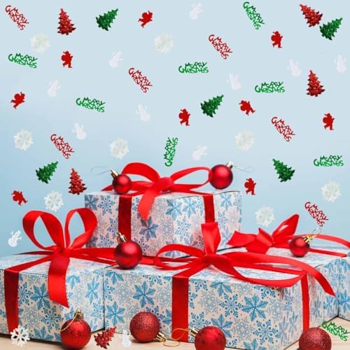 Christmas Confetti Snowflake Confetti Christmas Tree Snowman Santa Claus Shape Table Scatters Confetti for Christmas Decorations Merry Christmas Confetti Party Sets - Image 7