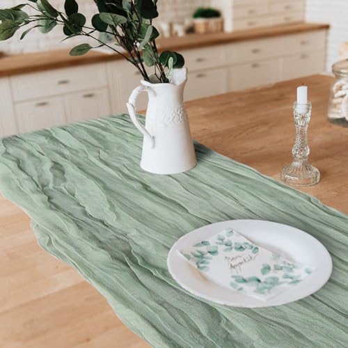 2 Pack Cheesecloth Table Runner 10Ft Gauze Boho Table Runners for Wedding Decor Bridal Shower Decorations Baby Shower Party(35" x 120") - Image 5