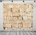 BELECO 8x8ft Fabric Western Wall Backdrop - Jerusalem Wailing Wall, Old City of Israel - Judaism Spirituality Worship Religious Church Event Room Decor Photo Booth Studio Props by BELECO