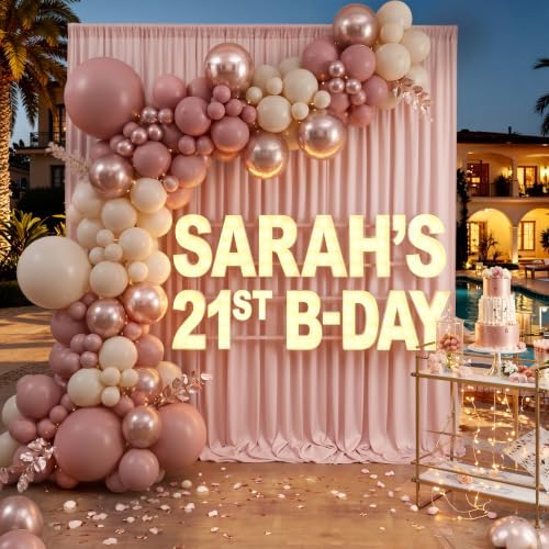 50ftx10ft Wrinkle Free Dusty Pink Backdrop Curtains for Parties, Silky Polyester Photo Backdrop Drapes 10 Panels 5x10ft Back Drop Cloth for Wedding Birthday Baby Shower Photography Background - Image 7