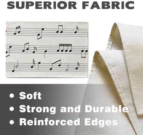 Vintage Music Sheets Placemats Set of 4, Retro Musical Notes Staff - Image 3