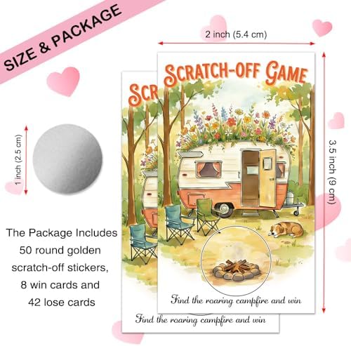 50 Psc Camping Theme Scratch off Game Cards for Camp Lovers Party - Image 2