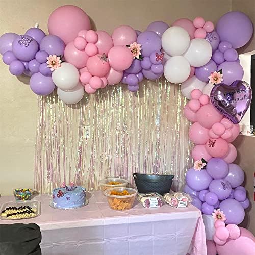 Pink and Purple Balloons, 75 Pack Pastel Purple Pink and Matte White Latex Balloons, Pink Purple Macaron Helium Balloons for Girls Birthday Wedding Baby Shower Christening Engagement Party Decorations - Image 4