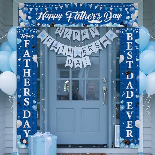 Smoothnovelty 3 Pcs Blue Happy Father's Day Banner - Image 6