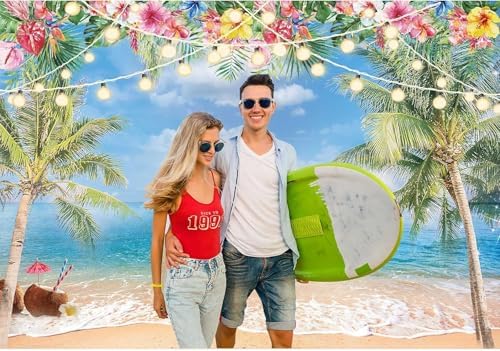 12x8ft Summer Hawaiian Beach Photography Backdrop - Image 5