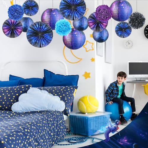 Hortsun 16 Pcs 12 Inches ,6 Inches Galaxy Party Decorations Galaxy - Image 6