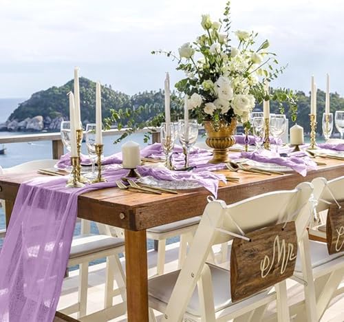 20 Pack Cheesecloth Table Runner 20 x 120 Inch, Lavender - Image 6