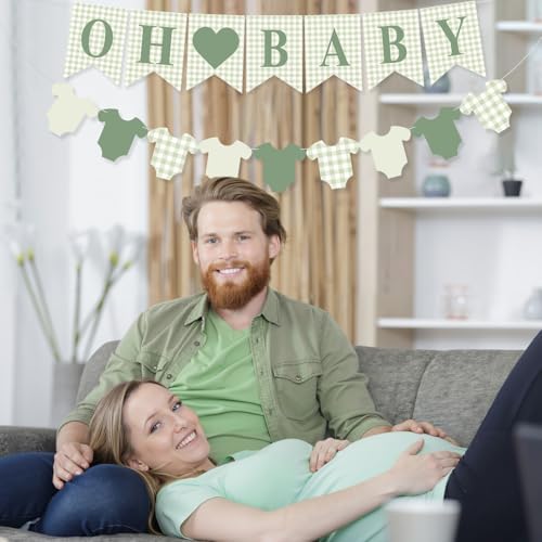 Hahafelt Baby Banner for Baby Shower Decorations, Green - Image 6