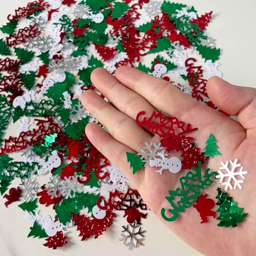 Christmas Confetti Snowflake Confetti Christmas Tree Snowman Santa Claus Shape Table Scatters Confetti for Christmas Decorations Merry Christmas Confetti Party Sets - Image 4