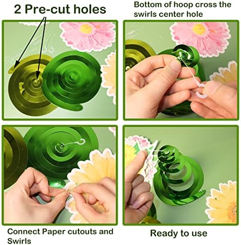 HADDIY Flower Hanging Swirl Decorations for Classroom Office Party Ceiling - Image 4
