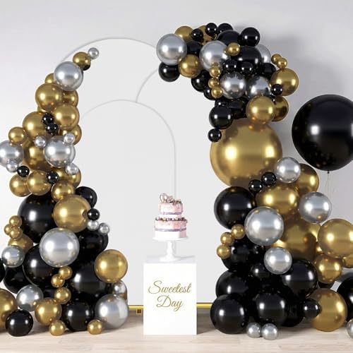 Arch Backdrop Stand with Cover Set, 7.2FT,6.6FT,6FT Gold Metal Wedding Arch for Ceremony, Heavy Duty Balloon Arch Stand with White Spandex Cover for Birthday Party, Baby Shower, Graduation - Image 7