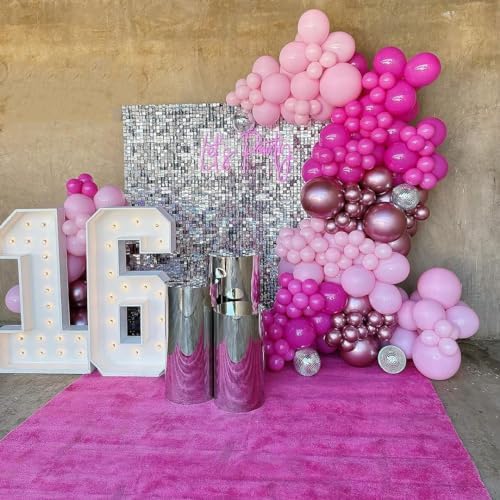 Pink Balloons Metallic Pink Balloon, 50Pcs 12Inch Hot Pink Chrome Pink Latex Balloons Light Pink Balloon and Dark Magenta Pink Balloons for Birthday,Baby Shower,Princess Theme Party Decorations - Image 6