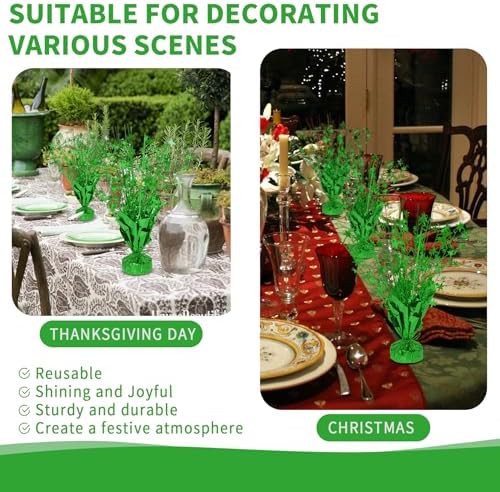 6 Pack Metallic Foil Spary Centerpieces for Tables, Shamrock Green Centerpieces for Tables Decorations, Star Brust Table Centerpieces for Birthday Graduation Wedding Baby Shower Party - Image 6