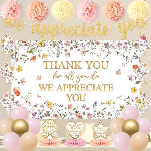 Vlipoeasn We Appreciate You Banner Decorations(Floral) - Image 6