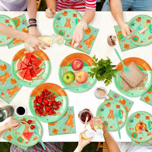 Singer Birthday Party Supplies - 96pcs Paper Plates Napkins Plastic Forks Girl Little Birthday Party Table Decoration The Life of A Birthday Girl Disposable Cake Tableware Set for 24 Guests - Image 5