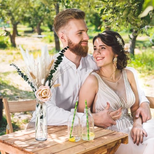 Qinyoung 10 Set Dried Pampas Grass Table Centerpiece for Wedding, Champagne - Image 6