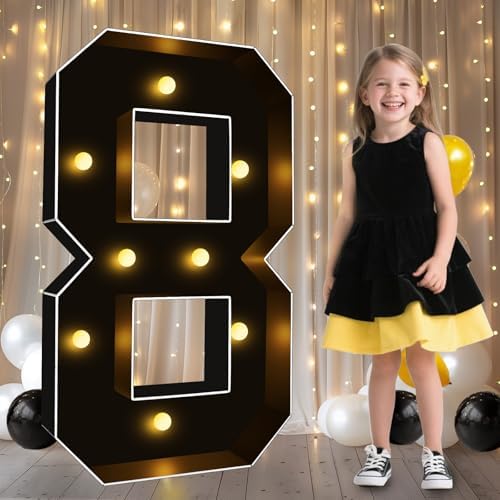 Pooqla 3FT Marquee Light Up Numbers 8 for 8th 18th Birthday Decorations by Pooqla