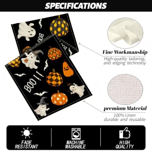 Halloween Ghost Pumpkin Table Runner for Table Decoration 13x72 Inches - Image 2
