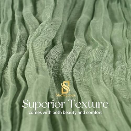 18 Pack Sage Green Cheesecloth Table Runner 17x108 Inches Boho Home Decor - Image 4