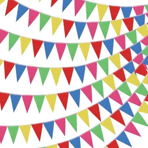 RUBFAC 1700ft 1200pcs Colorful Pennant Banner Flags Bulk by RUBFAC