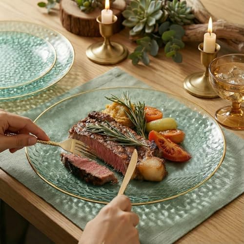 I00000 150 Pcs Clear Green Plastic Plates, Disposable Hammer Party Plates - Image 4