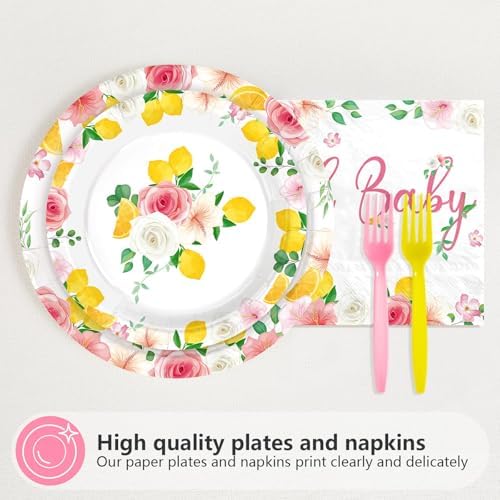 96Pcs Lemon Baby Shower Party Decorations, Serves 24 - Image 3