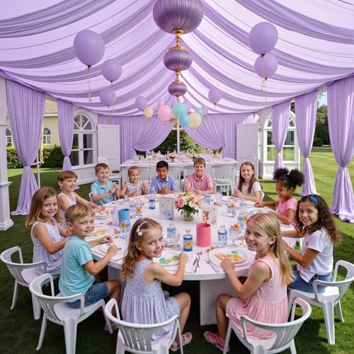 50ftx40ft Taro Purple Ceiling Curtain for Wedding Parties by PartyVillage