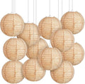 Hortsun 12 Pcs Print Burlap Paper Lanterns Classroom Decor,8 Inch by Hortsun