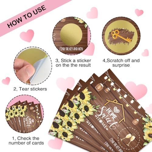 50 Pcs Home Sweet Home Scratch Off Cards for Housewarming Party - Image 3