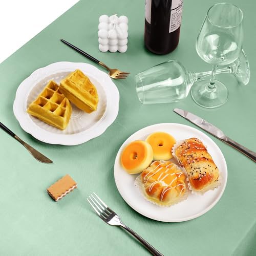 TURSTIN 1 Pack Sage Green Satin Tablecloth 102 x 58'' Overlay Table Cover - Image 5