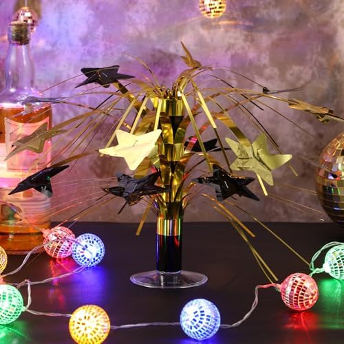 6 Pcs Star Centerpiece, Black and Gold - Image 2
