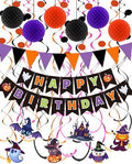 Oomloid Halloween Birthday Party Decorations - Happy Halloween Birthday Banner, Hanging Swirl Streamer, Triangle Flag Bunting for Party Supplies Decorations by Unknown