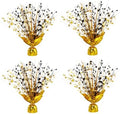 4 Pack Metallic Foil Spray Centerpiece Stars for Wedding, Birthday, Anniversary, Christmas Table Decor, Holiday Festival Baby Shower Graduation Mantle Party Decorations (Gold&Black) by Unknown