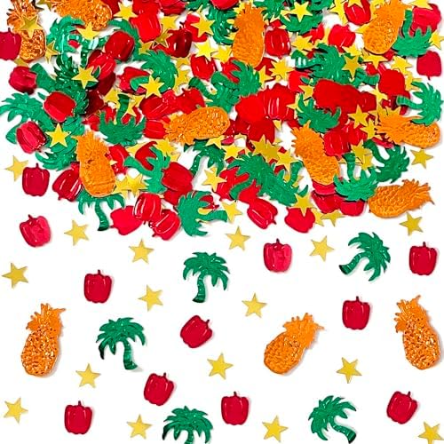 Coconut Trees Confetti Summer Pineapple Capsicum Star Shape Table Scatters Confetti for Summer Decorations Birthday Party Supplies Decorations Party Sets by Unknown