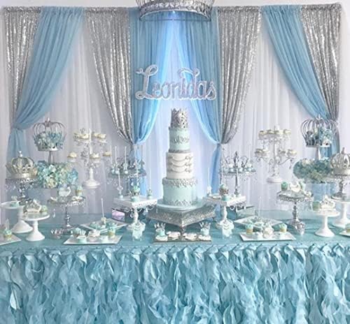 Silver Sequin Backdrop 2 Panels 2FTx8FT Christmas Party Backdrop Curtains - Image 4