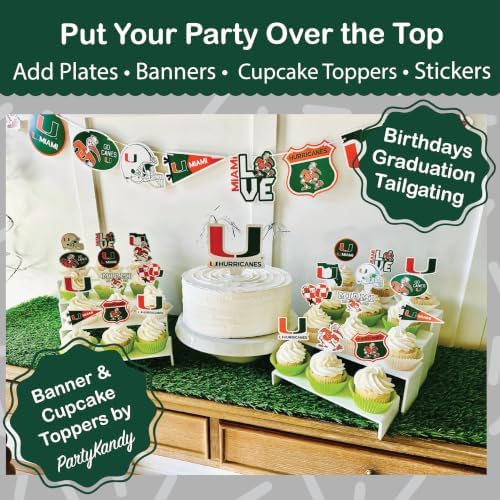 Miami Hurricanes Party Supplies, Decorations, Plates & Napkins Decor 37 Pc - Image 5