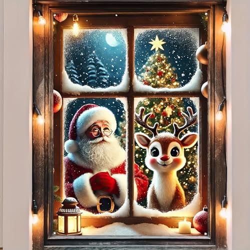 BlissYard Santa Reindeer Snowflake Christmas Banner 47x31 by BlissYard
