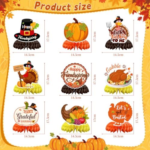JULMELON 8 Pcs Friendsgiving Centerpieces Thanksgiving Table Decorations - Image 2