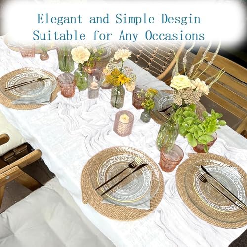 6 Pack White Cheesecloth Table Runner 20 x 120 inch Gauze Table Runners 10 FT Long,Semi Sheer Boho Cheese Cloth Fabric Table Runner Bulk for Wedding,Party,Baby Shower,Bridal Shower Decoration - Image 4