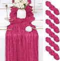 6 Pack Hot Pink Cheesecloth Table Runner 17x108 Inch Semi Sheer Boho Gauze Cheese Cloth Fabric Table Runners Table Decor for Wedding Party Baby Shower Birthday Home Decor Garden Farmhouse by Unknown