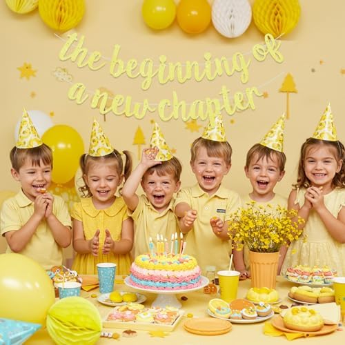 BEISHIDA Yellow Pre-Strung Glitter The Beginning of A New Chapter Banner - Image 6