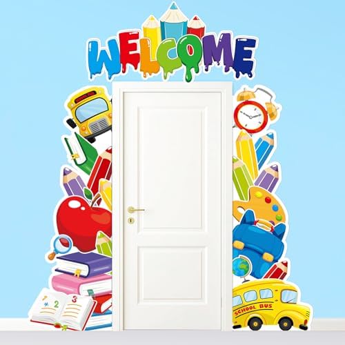 Peryiter 3 Pcs Back to School Door Decorations Welcome Classroom Banner by Peryiter