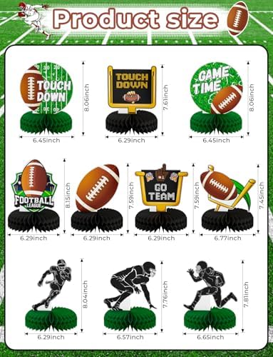 10Pcs Football Party Decorations, Football Centerpieces for Table - Image 6