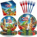 96Pcs Puerto Rico Party Decoration for Puerto Rican Celebrations, Serves 24 by Greencian