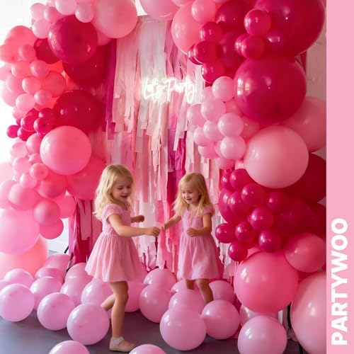 PartyWoo Hot Pink Balloons 66pcs 12 Inch Magenta Fuchsia Latex Balloons - Image 7