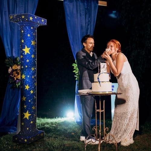 Leinuosen 5.8 ft Star Starry Night Party Decorations Tall Column Cardboard Stand-up Cutout Large Life Size Twinkle Little Star Column Stand Backdrop Photo Prop Standup Movie Night Birthday Homecoming - Image 5